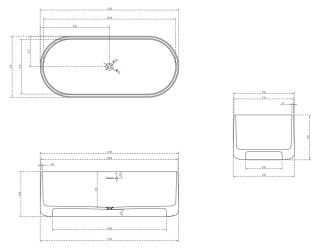 Ванна из искусственного камня ABBER Stein AS9607 170x75см белый матовый